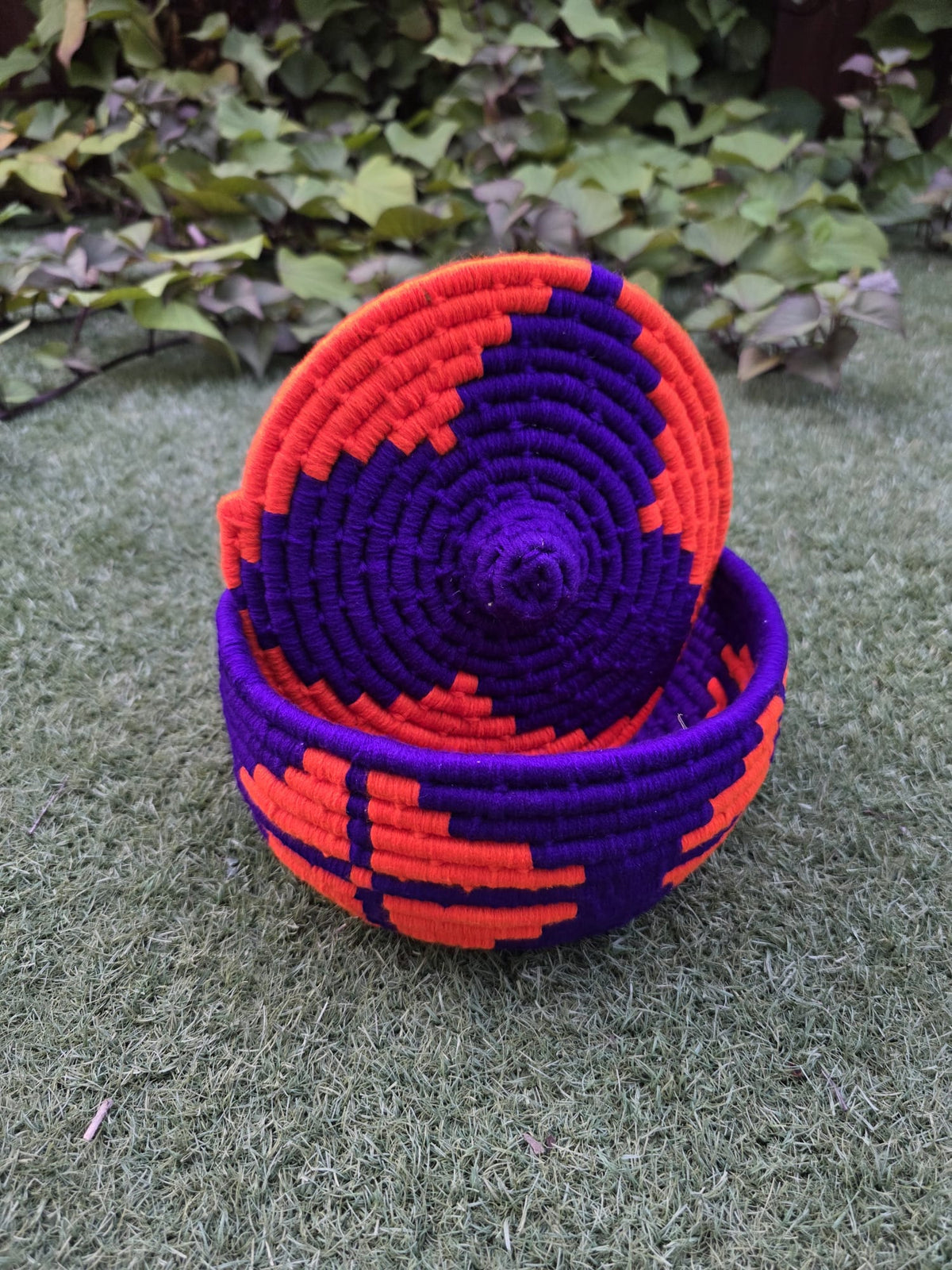 Traditional Handmade Punjabi Sheeku Round Bowl | Woven Decorative Basket