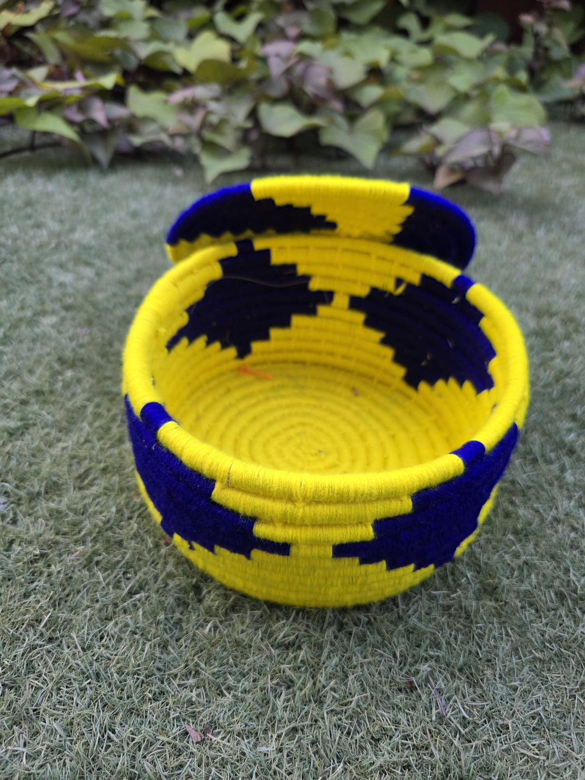 Traditional Handmade Punjabi Sheeku Round Bowl | Woven Decorative Basket