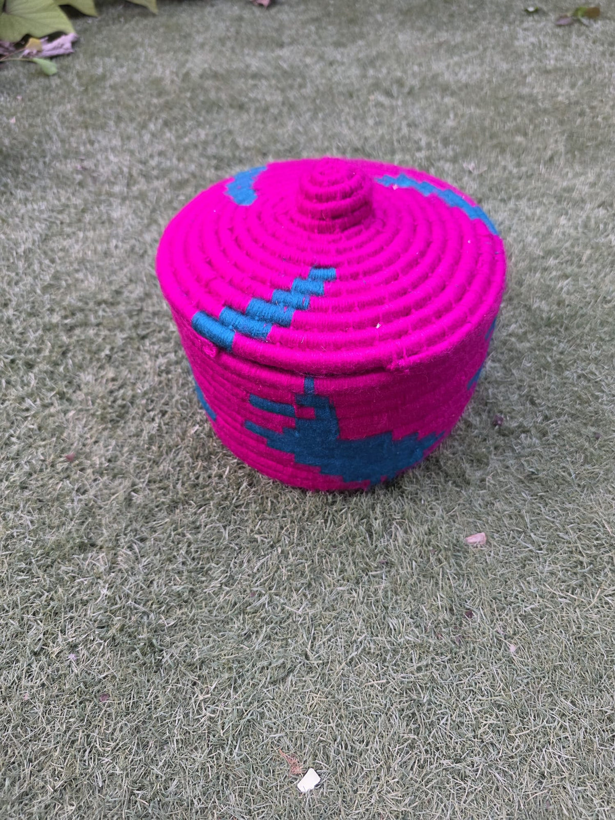 Traditional Handmade Punjabi Sheeku Round Bowl | Woven Decorative Basket