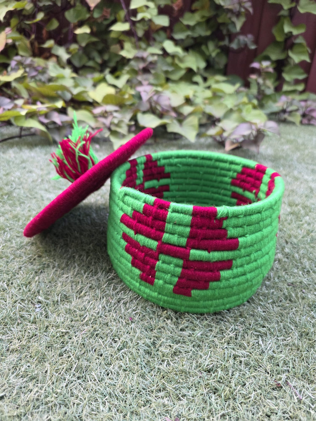 Traditional Handmade Punjabi Sheeku Round Bowl | Woven Decorative Basket