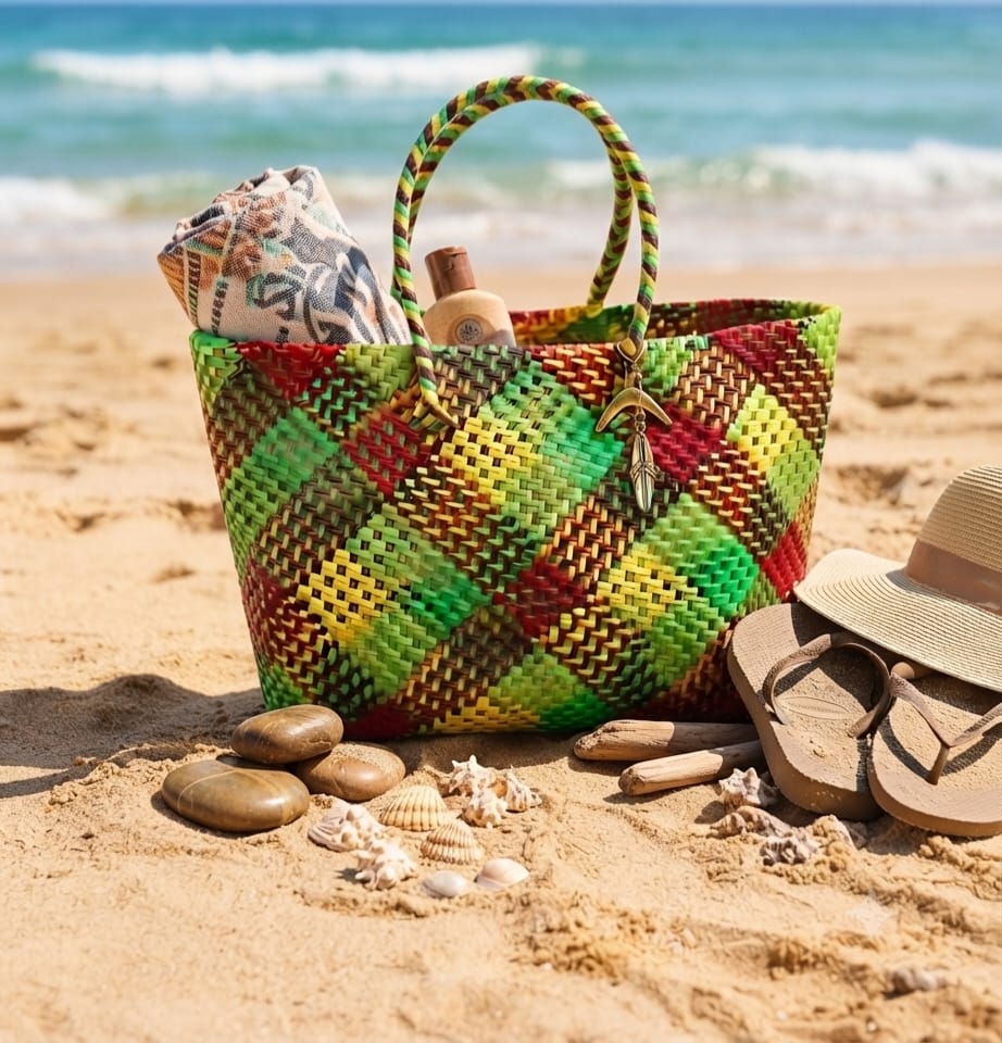 Handmade Multicoloured Bag/Basket