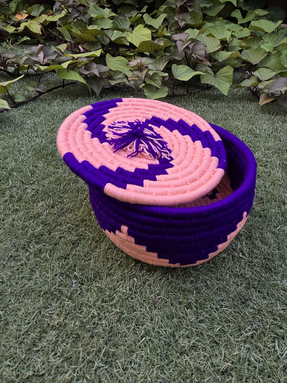 Traditional Handmade Punjabi Sheeku Round Bowl | Woven Decorative Basket